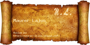 Maurer Lajos névjegykártya